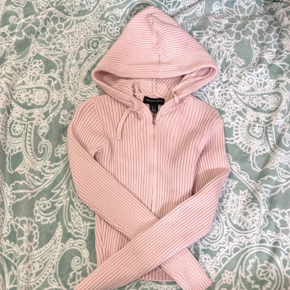 Streetwear Society Blush Ribbed Knit Hoodie